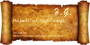 Hajmási Gyöngyi névjegykártya